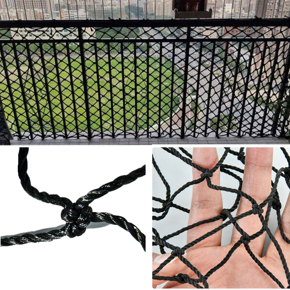 Nylonowa tkanina netto czarna siatka balkonowa siatka gołębia