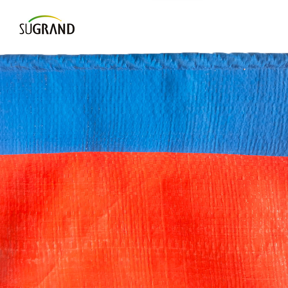Pomarańczowy i niebieski UV Protect Plastire Pe Tandpaulin Agriculture Producenci pokrycia przemysłowego