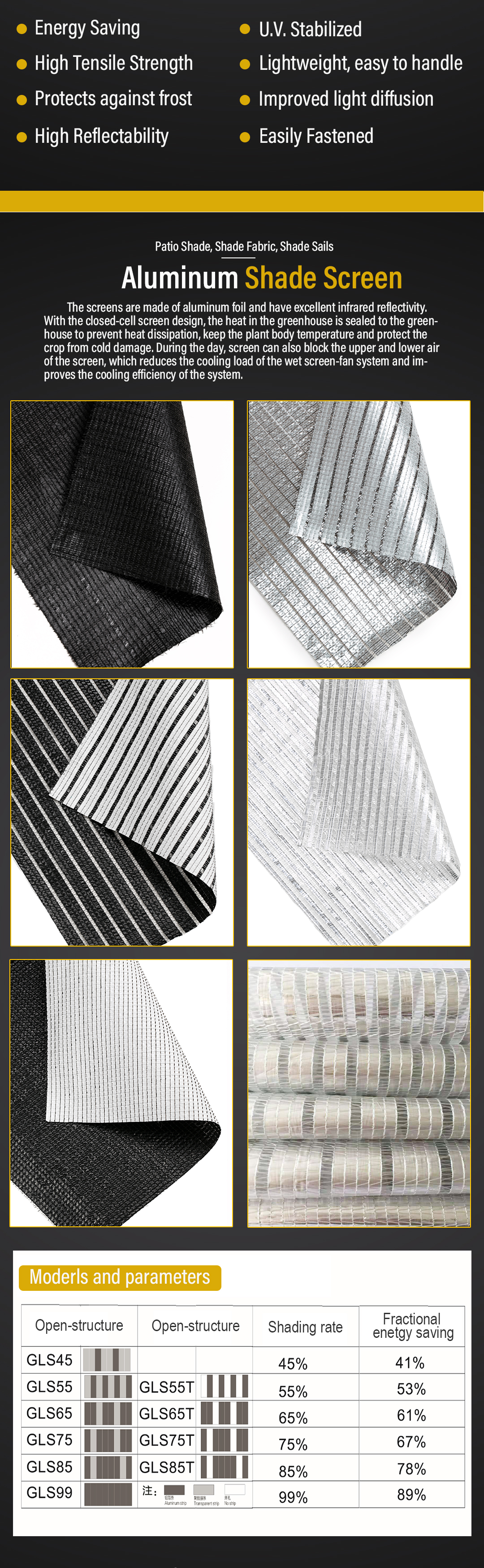 aluminum shade net4 aluminiowa siatka cieniująca4