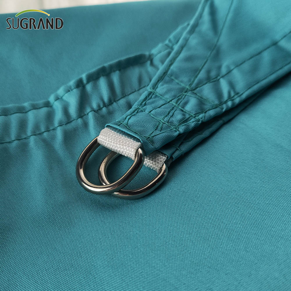 Trójkątna zielona odcień żagiel na zewnątrz wodoodporny tkaninowy żagiel