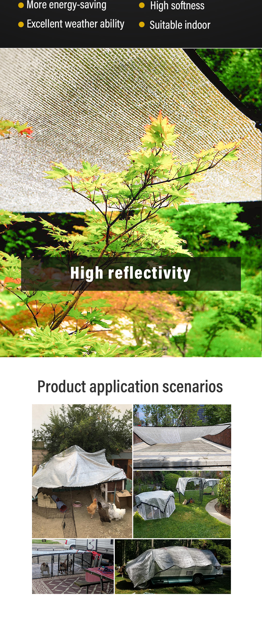 aluminum shade net5 aluminiowa siatka cieniująca5