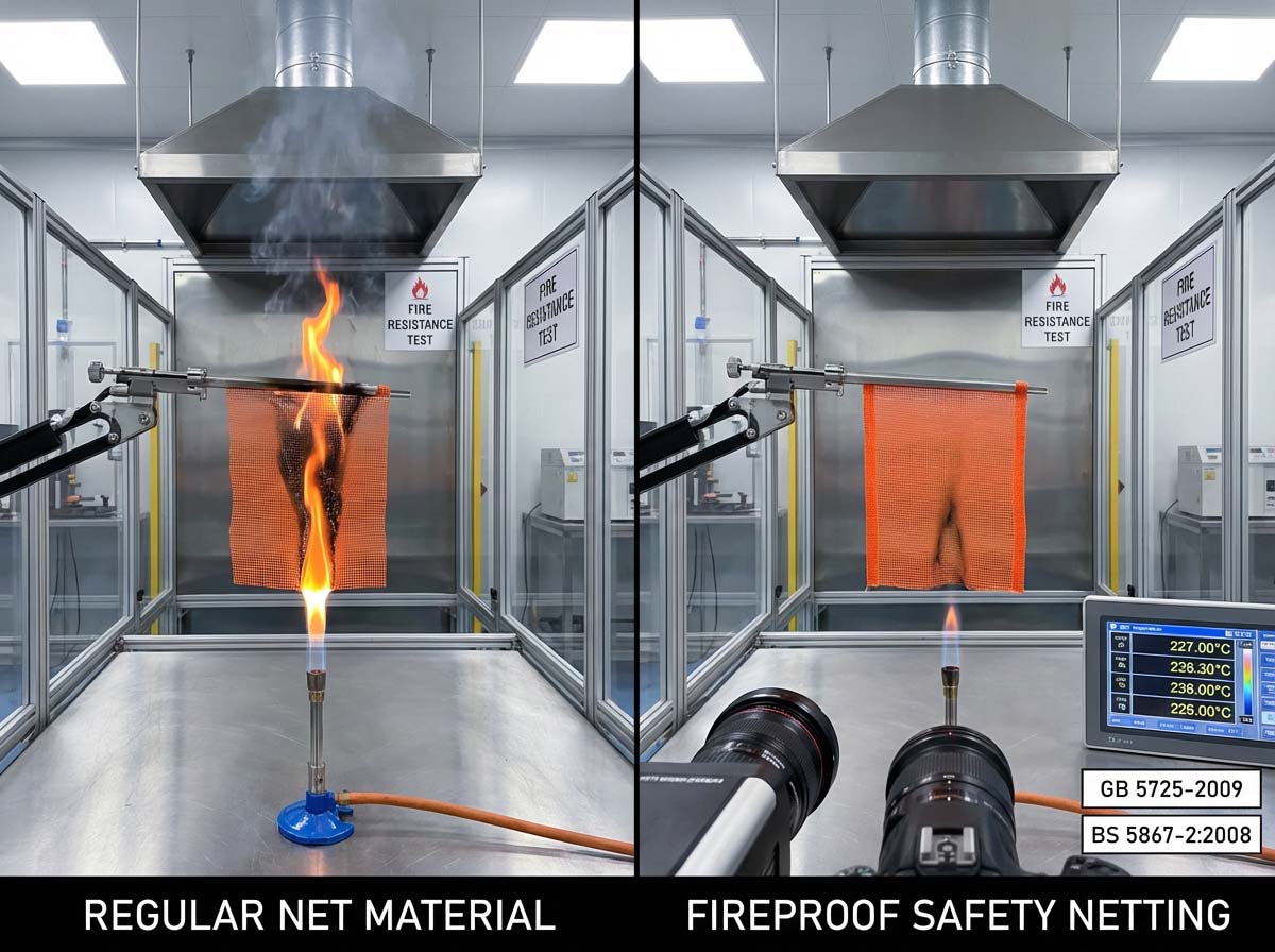 Ognioodporna siatka na rusztowanie